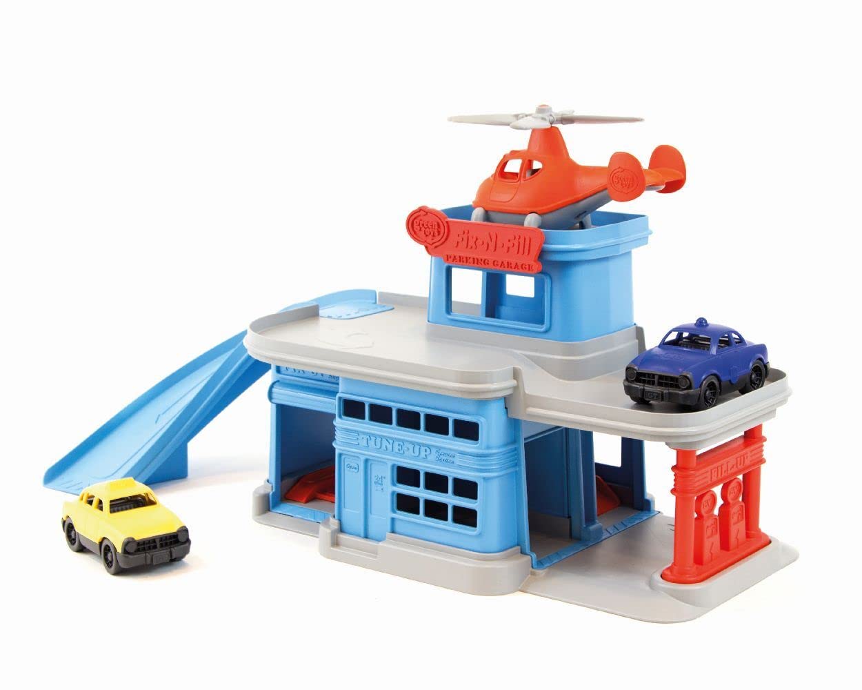 Green Toys Parking Garage - 5 Piece Pretend Play, Motor Skills, Language & Communication Kids Role Play Toy Playset. No BPA, phthalates, PVC. Dishwasher Safe, Recycled Plastic, Made in USA. - Image 9