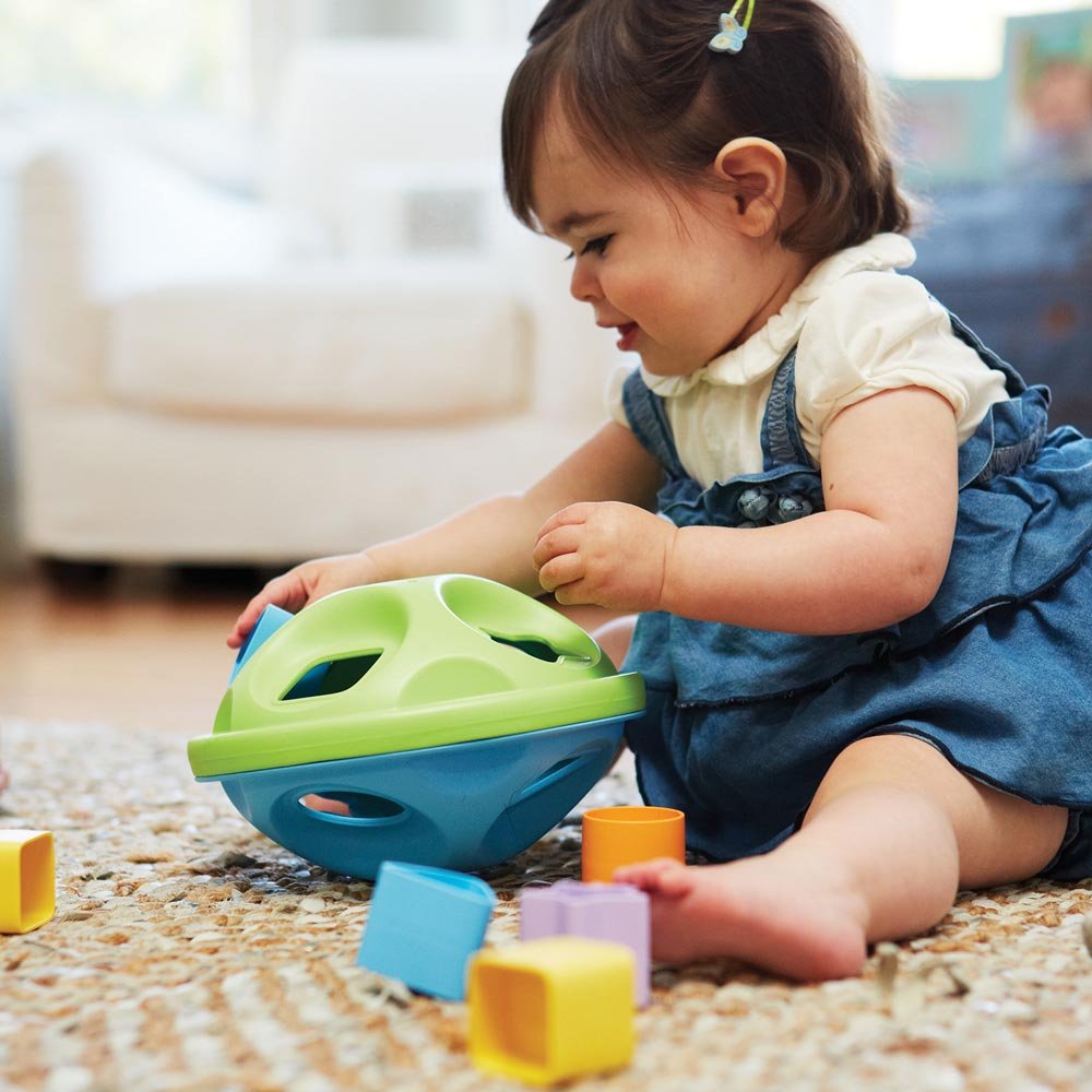 Green Toys Shape Sorter, Green/Blue - 10 Piece Motor Skills, Shape Categorization Kids Toy. Safe for Babies and Toddlers. No BPA, PVC. Dishwasher Safe, Recycled Plastic, Made in USA. - Image 3